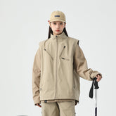 Unisex Jacket Stand Collar Vest Man Loose Mechanical Style Coat